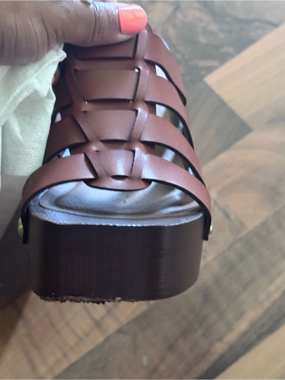 Madden Girl Brown Braided-Style Platform Sandals - Picture 4 of 9